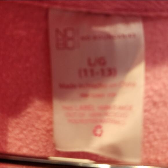 Pink Hoodie Sweatshirt Love Hooded Sweatshirt Juniors  Size L / 11-13 - Picture 3 of 7